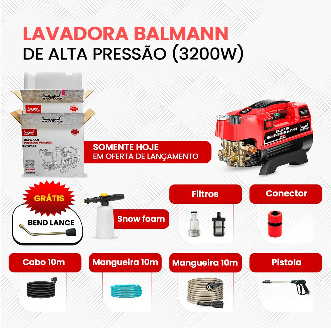 LAVADORA DE ALTA PRESSÃO 32OOW + Brindes Exclusivos
