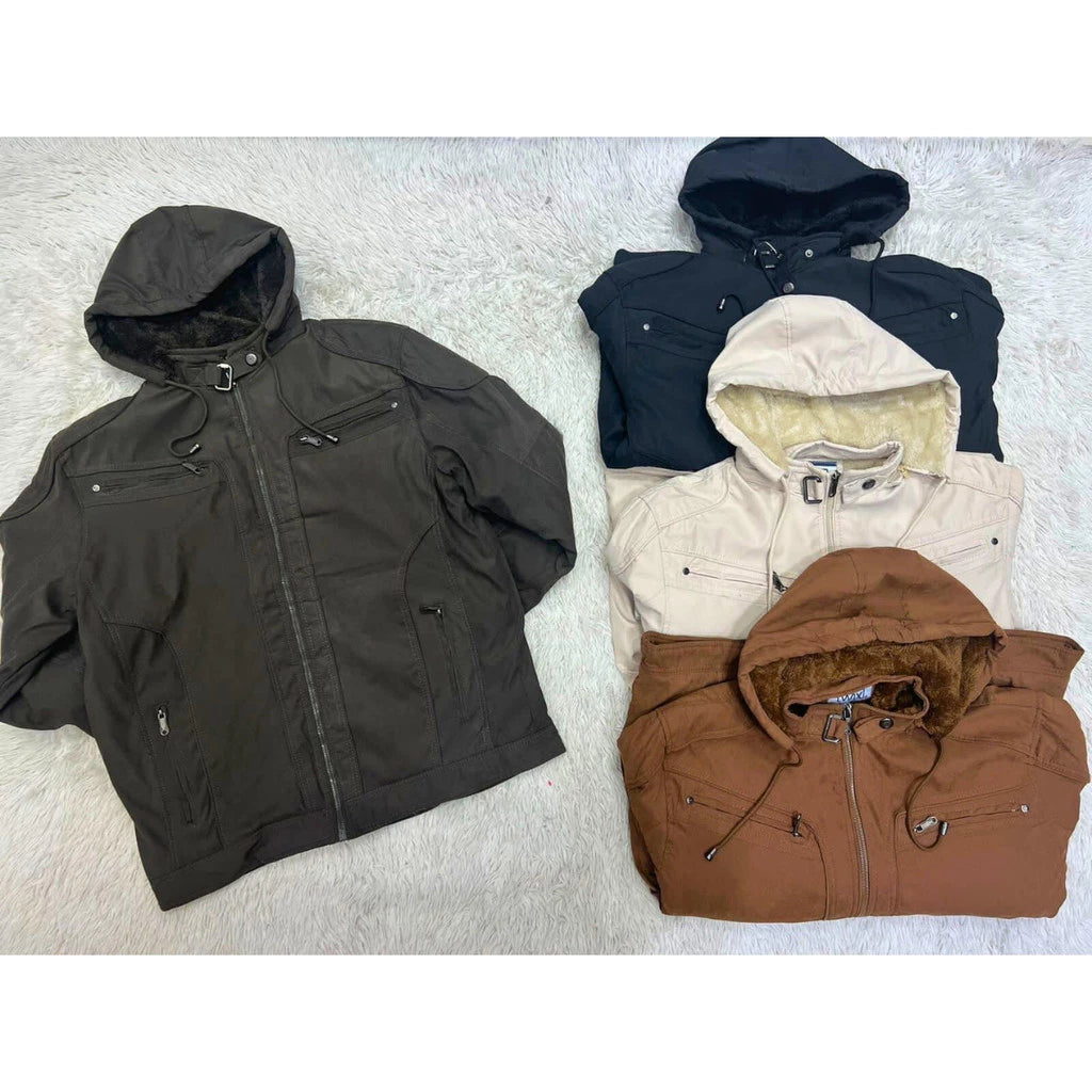 COMPRE 1 LEVE 3 | Jaqueta Sarja Masculina Com Capuz Removível Forrada | CONFORTÁVEL E EXCLUSIVA