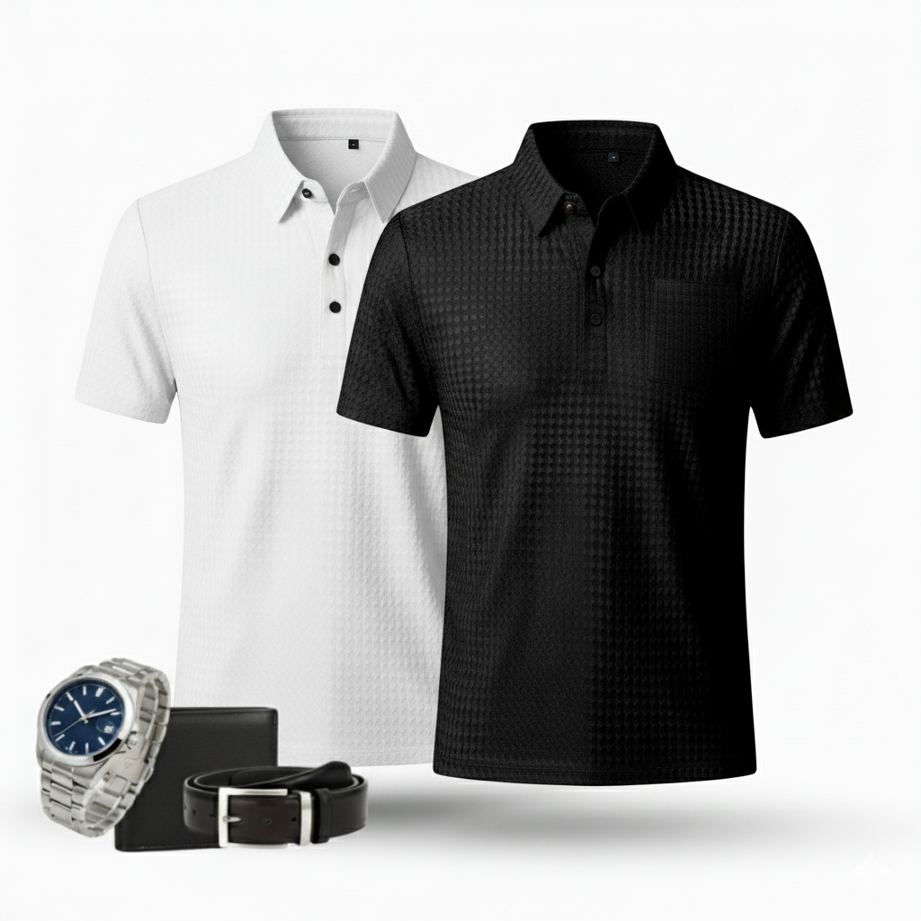 [Leve 5 Pague 2] Camisa Masculina Luxury em Seda Gelo e Poliéster (Estilo Indomável)