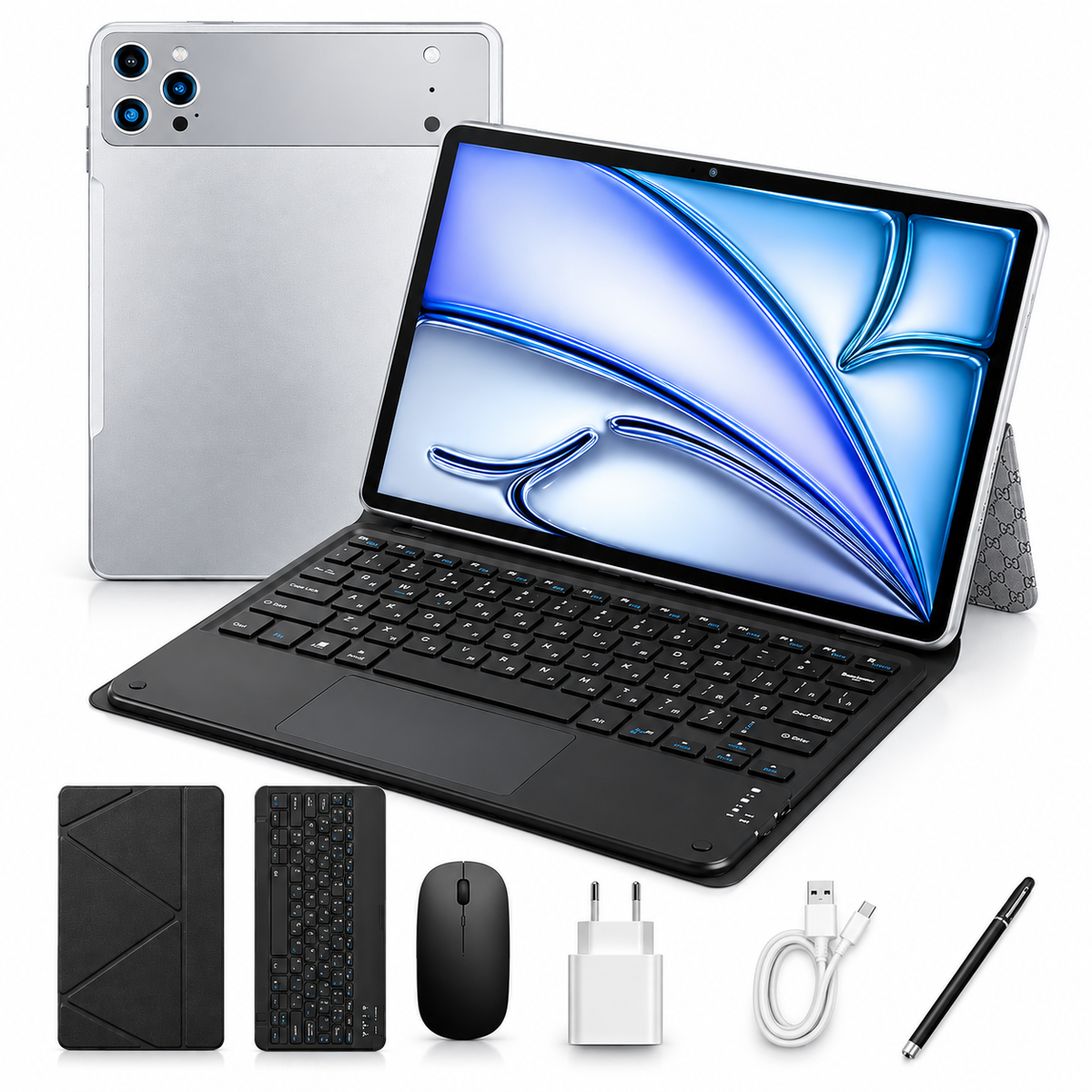 Lançamento 2026 | Tablet Ultimate/I17 PRO 12GB RAM 512GB ROM Android 14 com case 10,1 polegadas câmera 16MP 32MP + Kit Teclado e Mouse