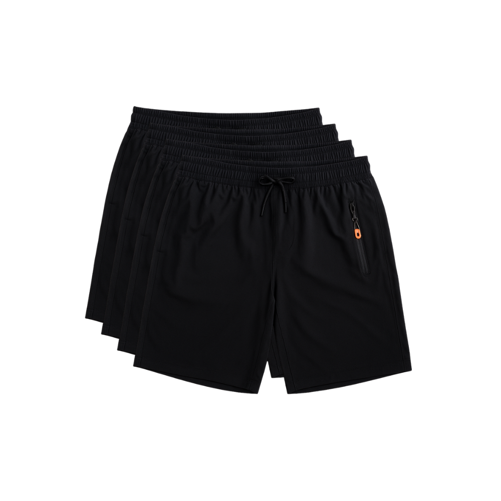 Kit 4 Bermudas DryFit Premium Evolut Performance - Secagem rápida, Bolso com Zíper e Ajuste Anatômico | BLACK FRIDAY | FRETE GRÁTIS