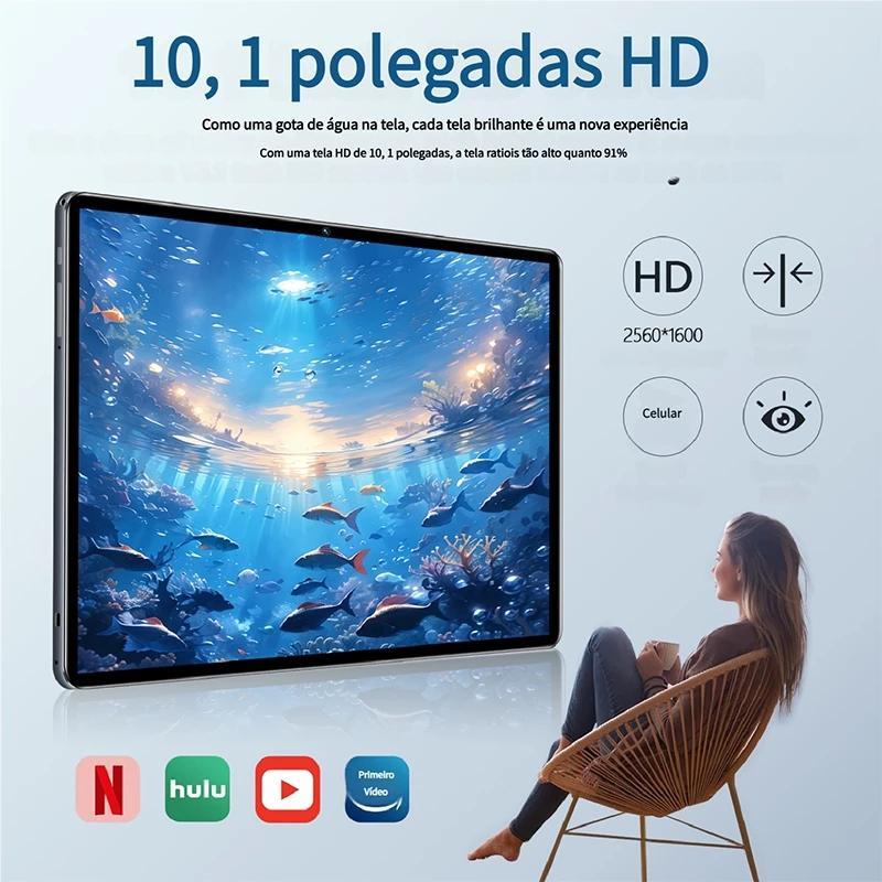 Lançamento 2026 | Tablet Ultimate/I17 PRO 12GB RAM 512GB ROM Android 14 com case 10,1 polegadas câmera 16MP 32MP + Kit Teclado e Mouse