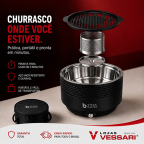 LANÇAMENTO | Churrasqueira Portátil Premium Steak Master Smoke + Brinde Exclusivos