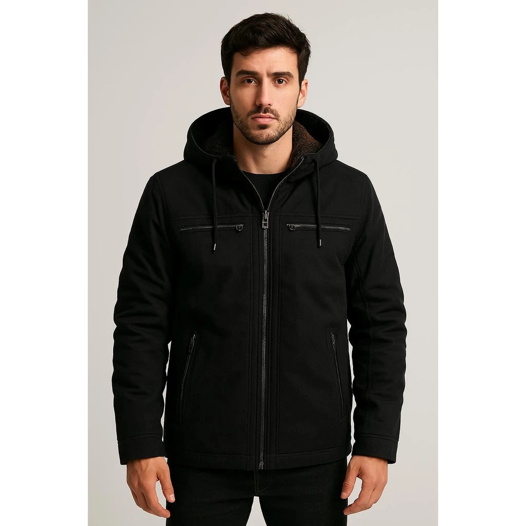COMPRE 1 LEVE 3 | Jaqueta Sarja Masculina Com Capuz Removível Forrada | CONFORTÁVEL E EXCLUSIVA