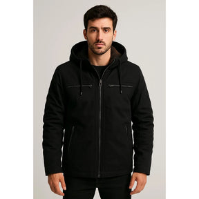 COMPRE 1 LEVE 3 | Jaqueta Sarja Masculina Com Capuz Removível Forrada | CONFORTÁVEL E EXCLUSIVA