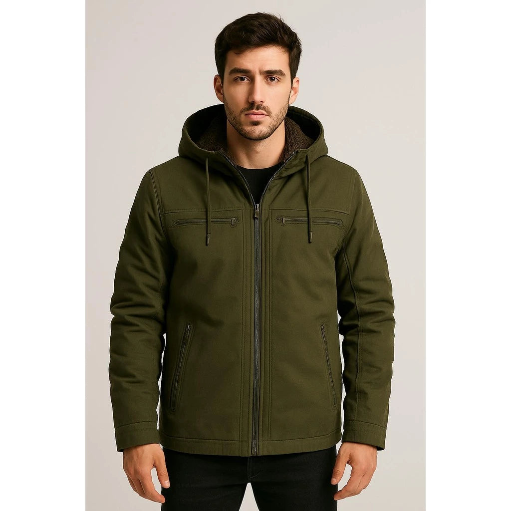 COMPRE 1 LEVE 3 | Jaqueta Sarja Masculina Com Capuz Removível Forrada | CONFORTÁVEL E EXCLUSIVA