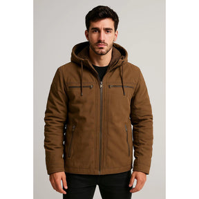 COMPRE 1 LEVE 3 | Jaqueta Sarja Masculina Com Capuz Removível Forrada | CONFORTÁVEL E EXCLUSIVA